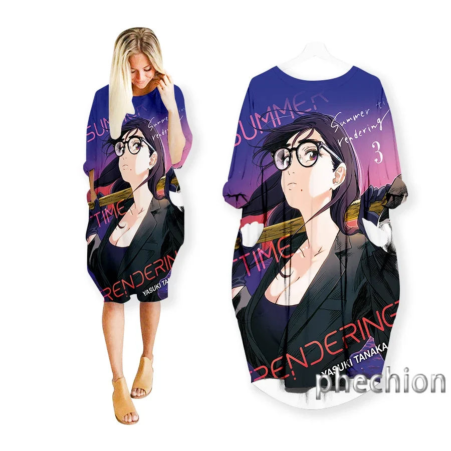 

Летнее платье-Бандана phechion с 3D принтом, модное Повседневное платье средней длины, женская одежда с карманами и длинным рукавом, W38