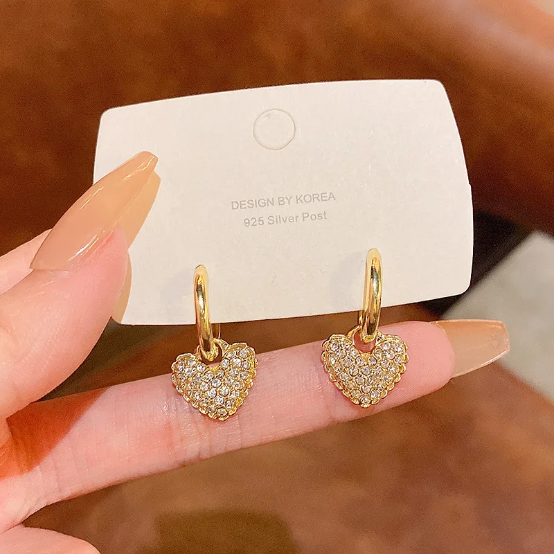 Gold Heart Drop Earrings 2025