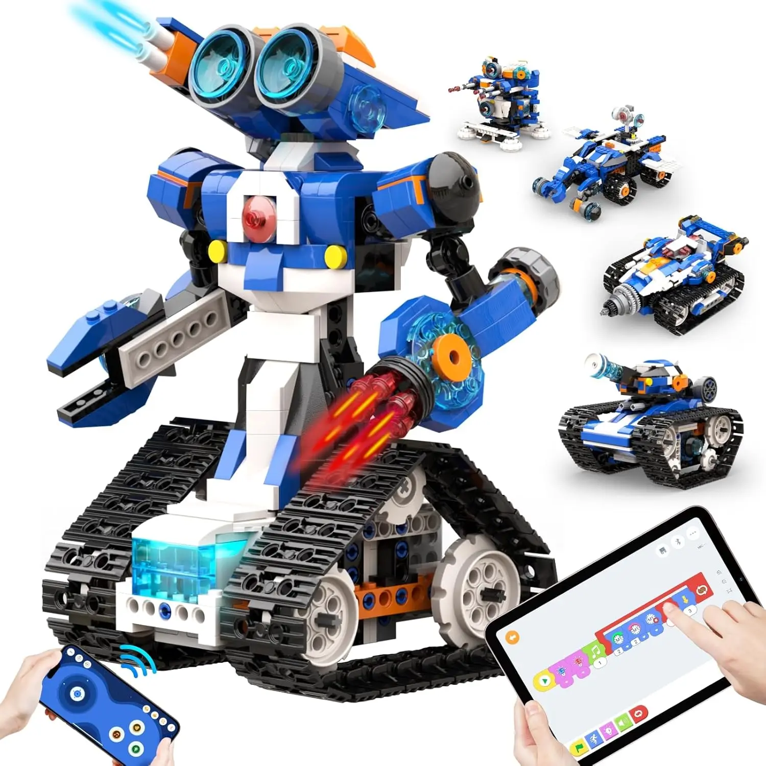 Apitor STEAM Robot Toy 6-in-1 Robot Building Kit for Boys Age 8-12 Remote Control Coding Toys Educational Robotics Gift for Kids 1