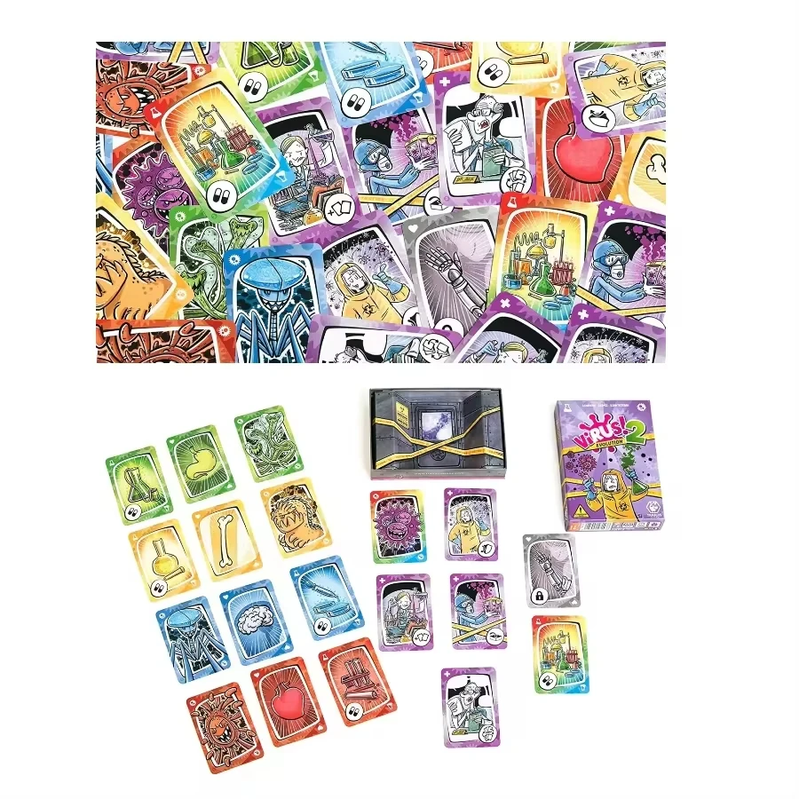 Nuevo en versi&oacute;n espa&ntilde;ola en ingl&eacute;s juego de cartas Virus The Contagiously Virus 3 cartas versi&oacute;n correcta juego de fiesta para