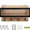 1Pc Key Holder Wall Mount Key and Mail Chains Rack for Left-luggage office Kitchen Living Room Checkroom (Wood) 2