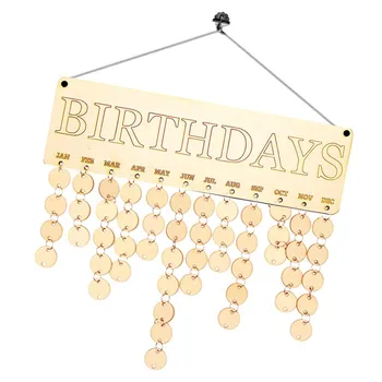 Diy Board Wood Family Birthday Reminder Ply Plaque Calendar &Friends Birch Sign Home Decor Western Wall Art Calendar декор 5