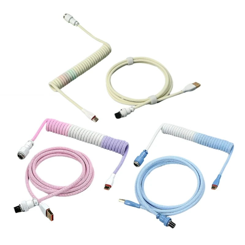 

Coiled Aviators Coil Cable Type-C to USB Metal Connector for Mechanical Keyboard