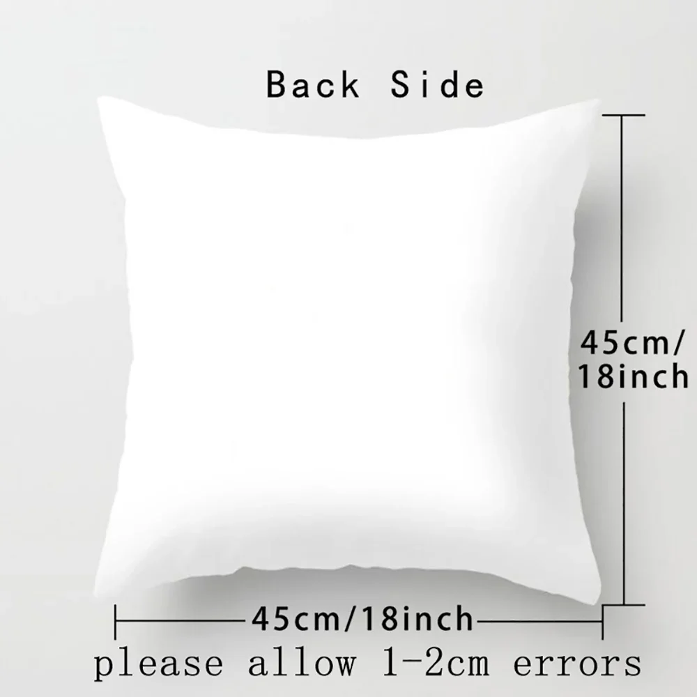 Cushion Cover Cute Cartoon Animal Water Color Q-Z English Letter Print for Children Room Soft 45x45cm