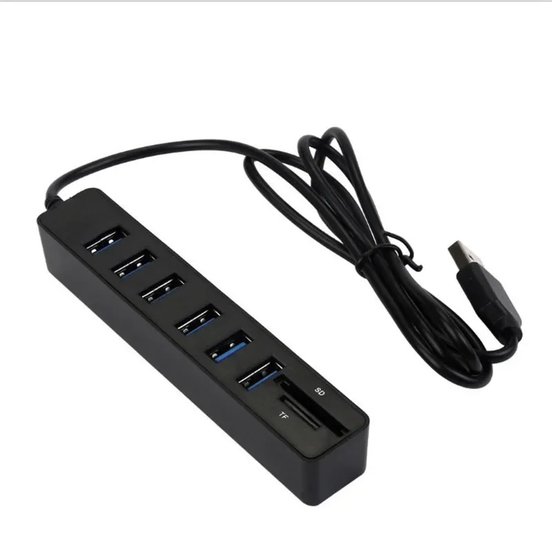 High-Speed USB Hub and Card Reader - 6-Port Expander