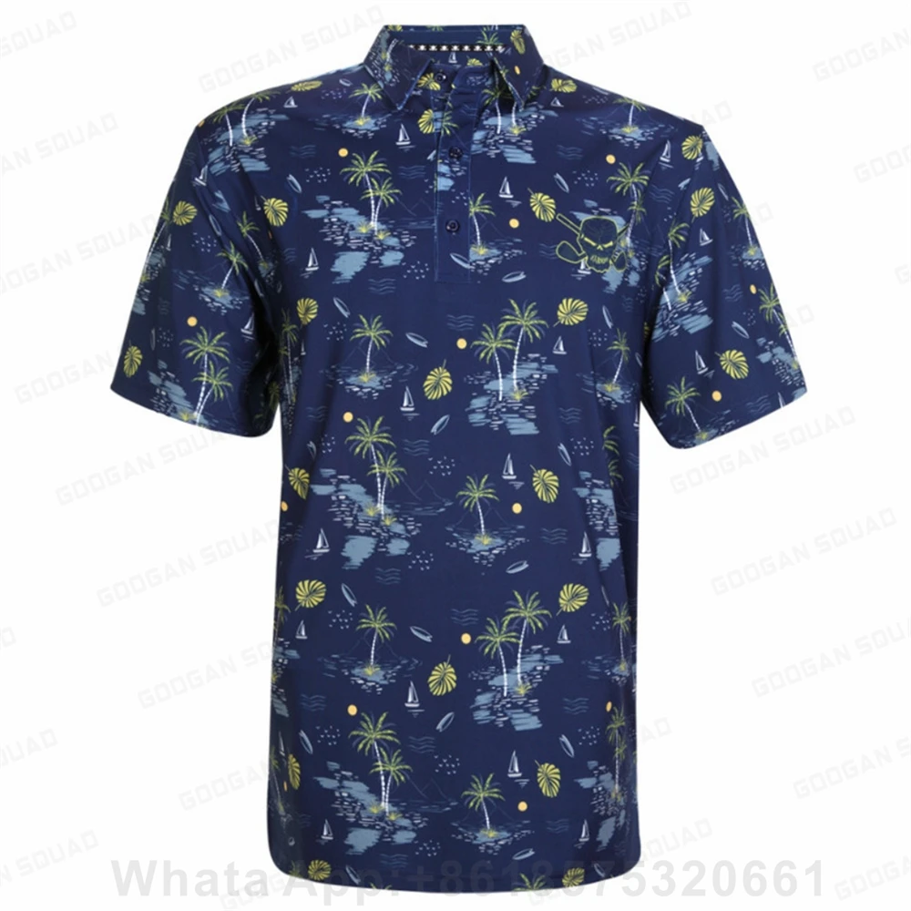 

Men Golf Wear T-shirt Classic Print Breathable Track Team Customize Top Shirt Summer Fishing Excursion Quick Dry Lapel Polo 2023