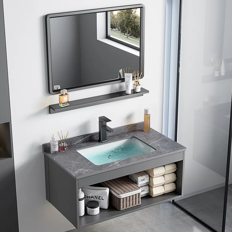 ตู้อ่างล้างหน้าแบบติดผนังรวมล้างห้องน้ําอพาร์ทเมนต์ขนาดเล็กเซรามิกแบบบูรณาการ 1