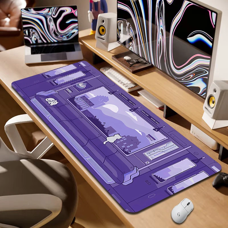 

Cute Kawaii Cat Gamer Mouse Pad Large Anime Mousepad Big Cartoon Cat Deskmat Keyboard Mat Speed Mause Table Computer Carpet XXL