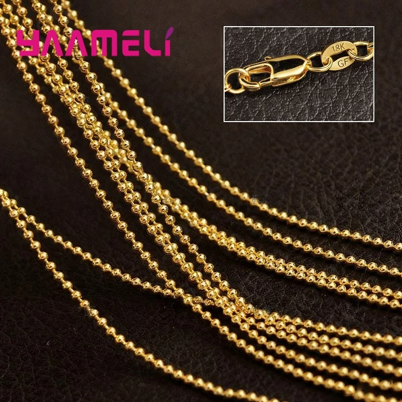 18 kg Gelbgold gefüllte Halskettenkette mit starken Karabinerverschlüssen für Männer und Frauen, Anhänger, Schmuckzubehör, 1 Stück – Detail 4