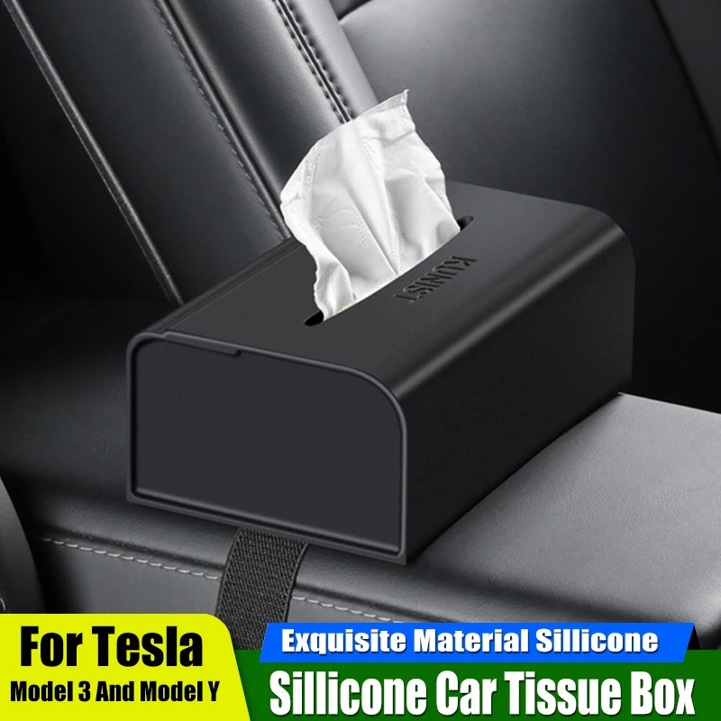 Hidden Paper Extraction Applicable To Tesla Model Y Model 3 Car Tissue Box Silica Gel Paper Drawer Car Interior Products Car