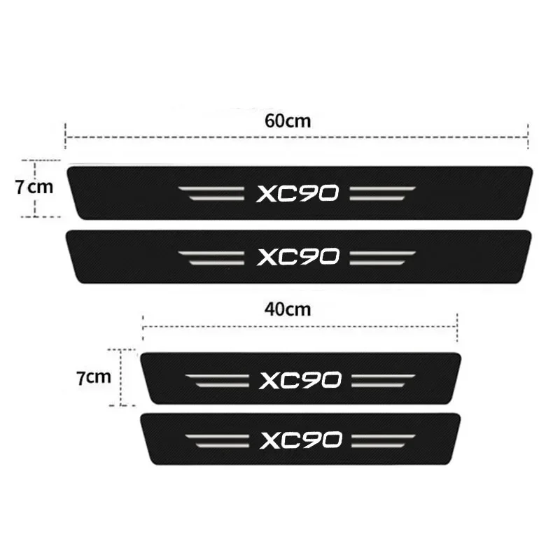 자동차 후면 트렁크 범퍼 스트립, 문턱 스크래치 방지 스티커, 볼보 XC90 로고 문짝 씰 사이드 데칼, 보호 필름 액세서리