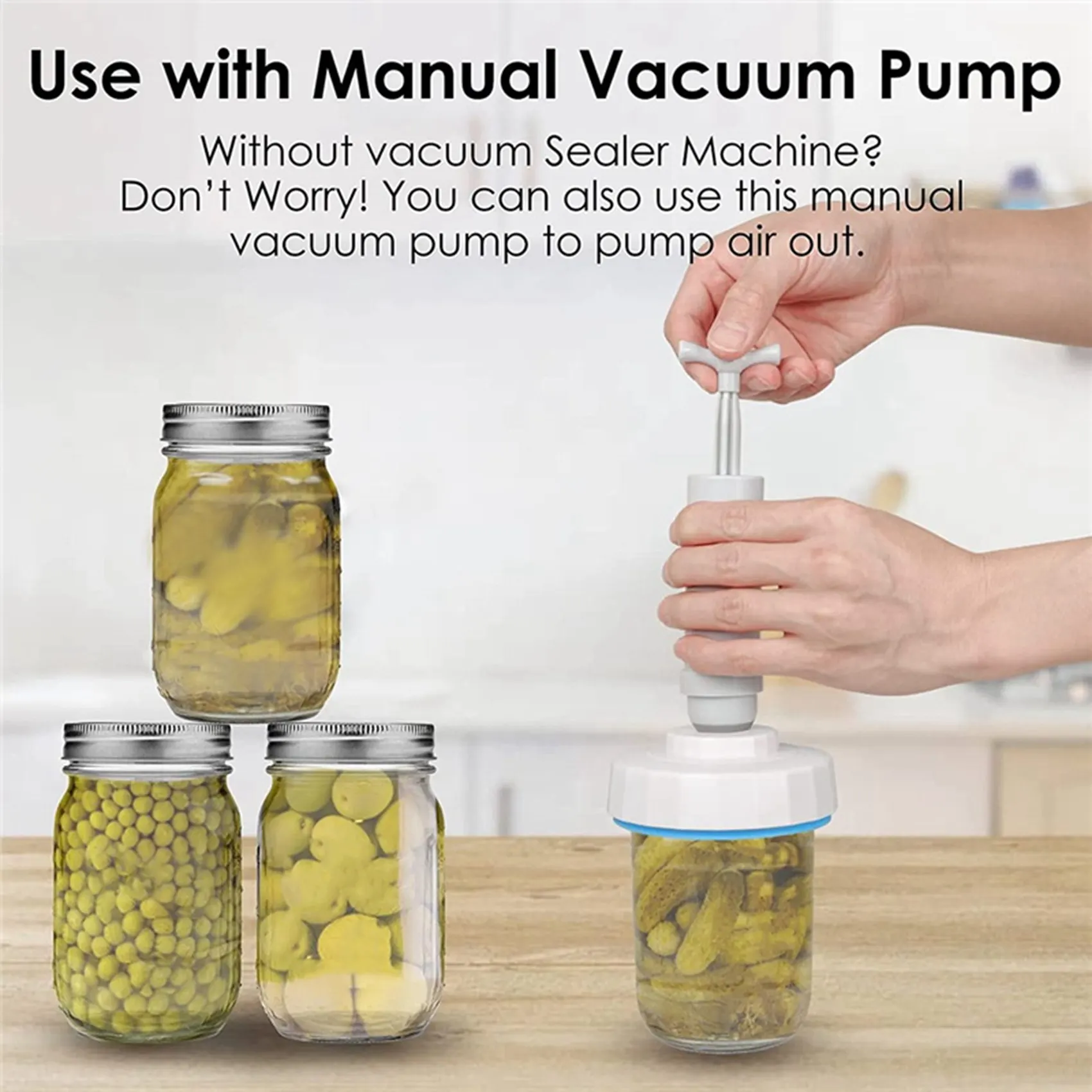 Mason Jar Vacuum Sealer,Vacuum Sealing Kits for Regular-Mouth and Wide-Mouth Mason Jars, Canning Sealer with Vacuum Pump 5