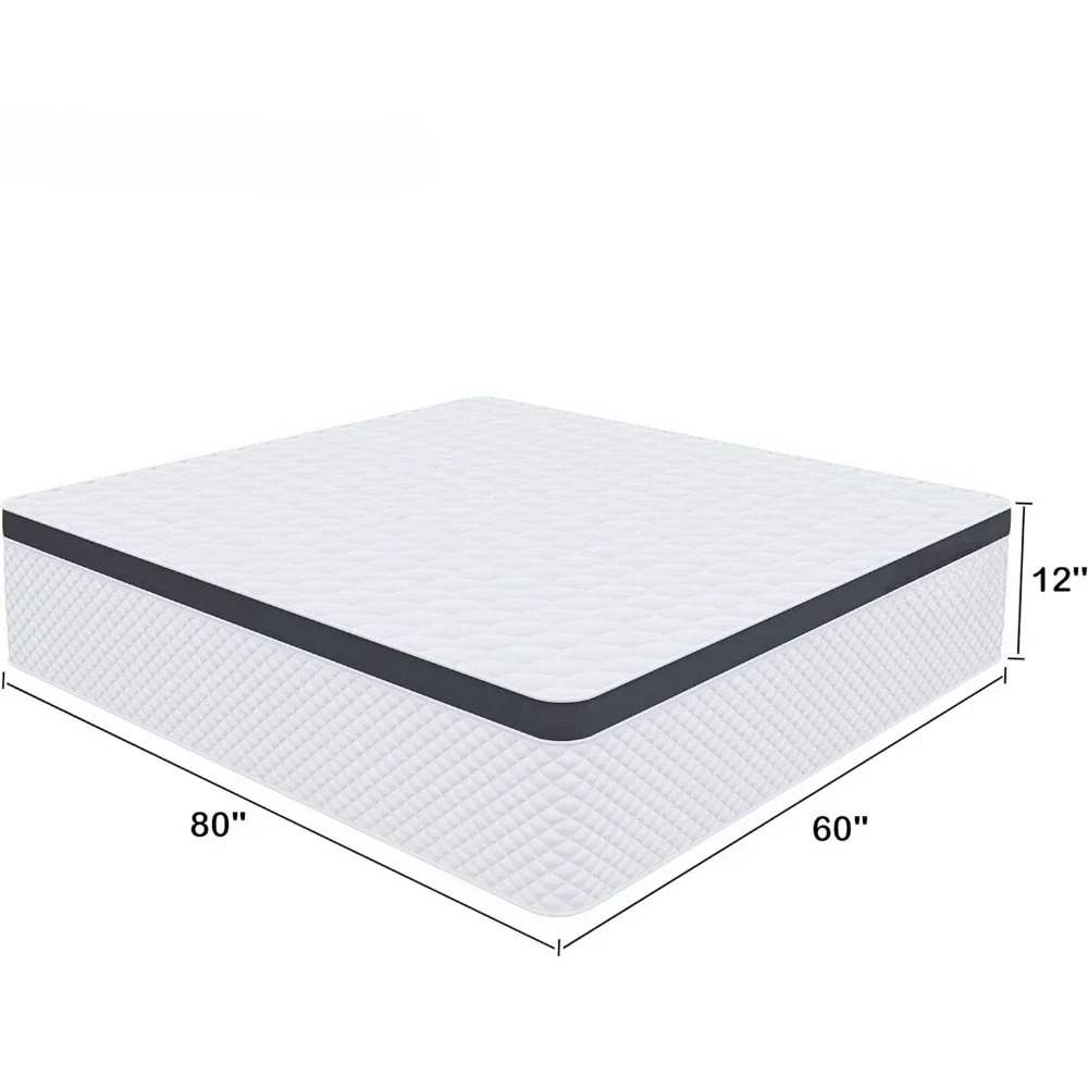 Queen size Mattresses, 12 Inch, Gel Memory Foam Individual Pocket Spring for Motion Isolation, Medium Firm Feel, Mattresses 6