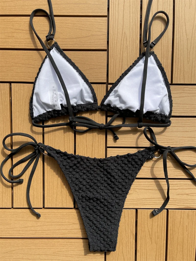 Fashion Bikini Swimwear Women Summer Sexy High Cut Swimsuit Bathing Suits Solid Color Bikinis 2PCS Set Beachwear