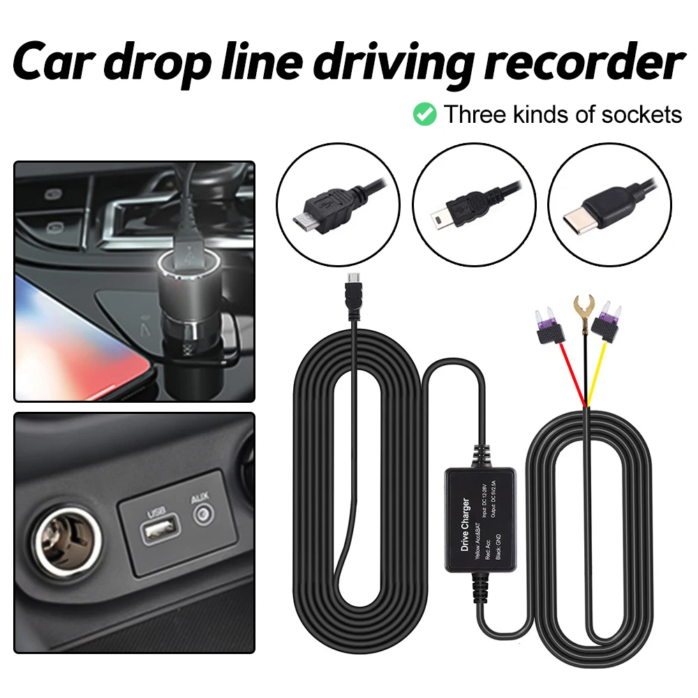 Car Dash Cam Wire Dvr Hardwire Cable Wire Cable Car Charger Kit Per Registratore Di Telecamere Exclusive Power Supply Box Buck Line Kit