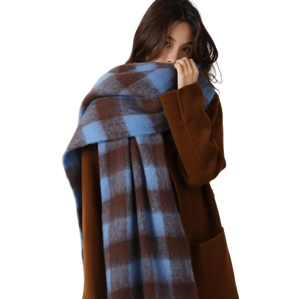 Zara Crema Quadri Morbido Tartan Sciarpa Scialle Stola Logori Misura 140cm X