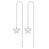 MinaMaMa acier inoxydable longue chaîne mince gland boule étoile papillon goutte boucle d'oreille pour femme enfileur boucles d'oreilles bijoux de mode