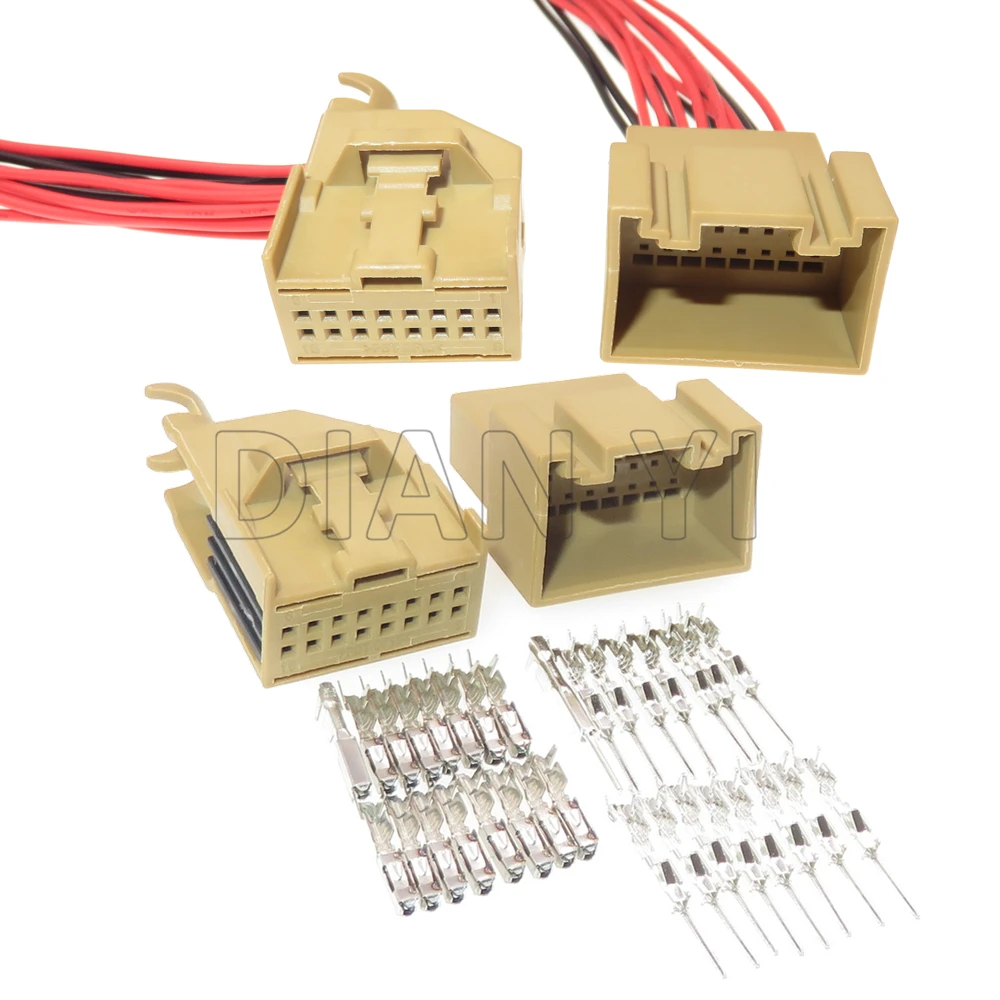 1 Set 16 Way Auto Replacement Plug Parts 8E0972416A Car Gateway Radar Control Box Electric Cable Socket For Audi Vw