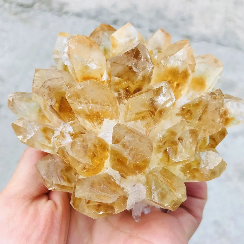 

Top Beautiful Natural Raw Citrine Quartz Stone Crystal Cluster Healing Yellow mineral Specimen Home Decor ornaments Decoration