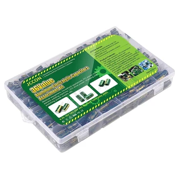 15/24/36 Values 225/460/925Pcs Aluminum Capacitors Set 16V-50V Aluminum Electrolytic Capacitors Assortment Kit for DIY Projects 1