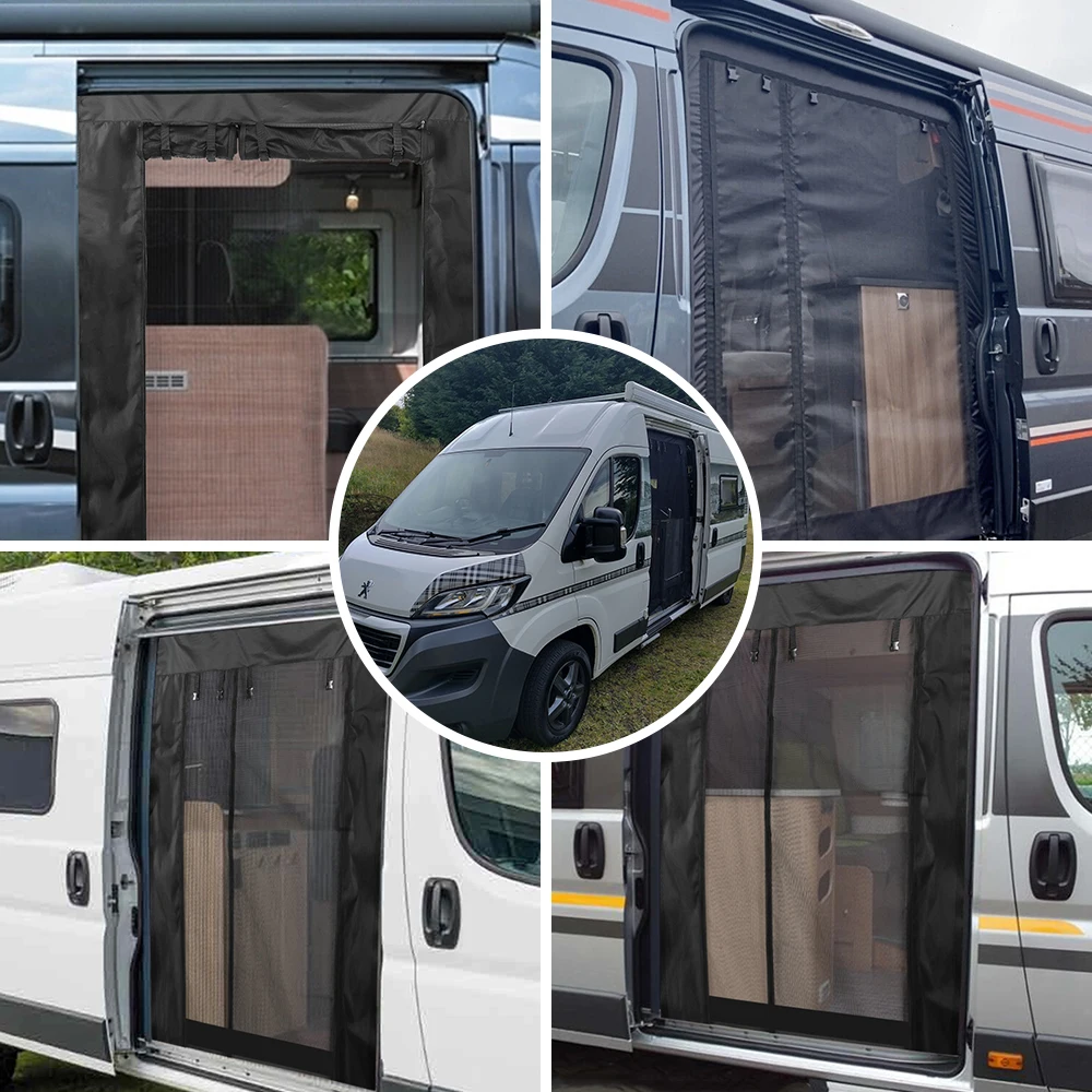 Mosquiteras Para Puerta Delantera FIAT Ducato/Peugeot Boxer/Citroen Relay 2006-2025 - Magnéticas, Transpirables, Para Camping O Vivir En Furgoneta