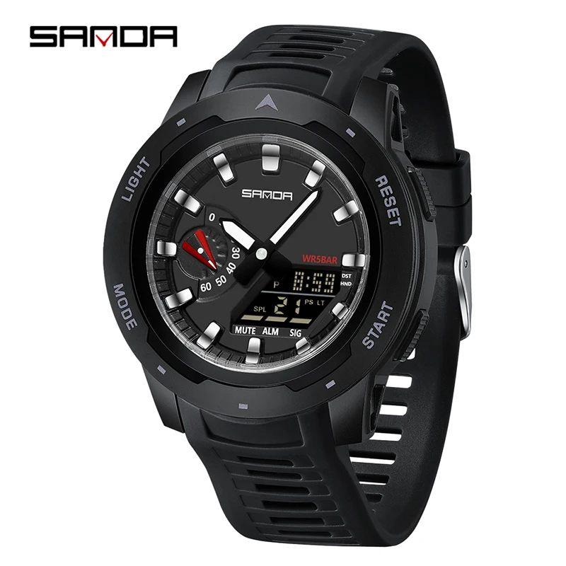 SANDA Fashion Electronic Watch - Multifunctional Waterproof Luminous Digital Timepiece