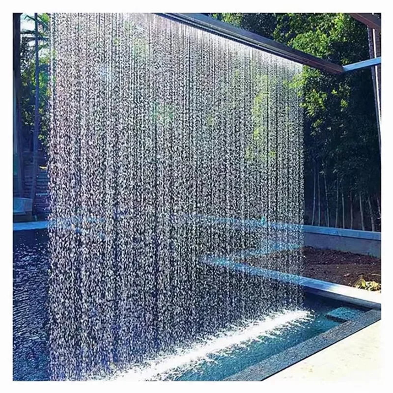 

Water curtain flow water trough waterfall DC rain curtain fountain equipment water curtain landscape garden water feature wall