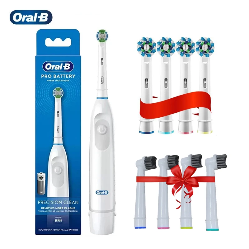 

Oral B DB5010 электрическая зубная щетка с вращением отбеливающая зубная щетка на батарейках с дополнительным 8 шт. сменная щетка без таймера