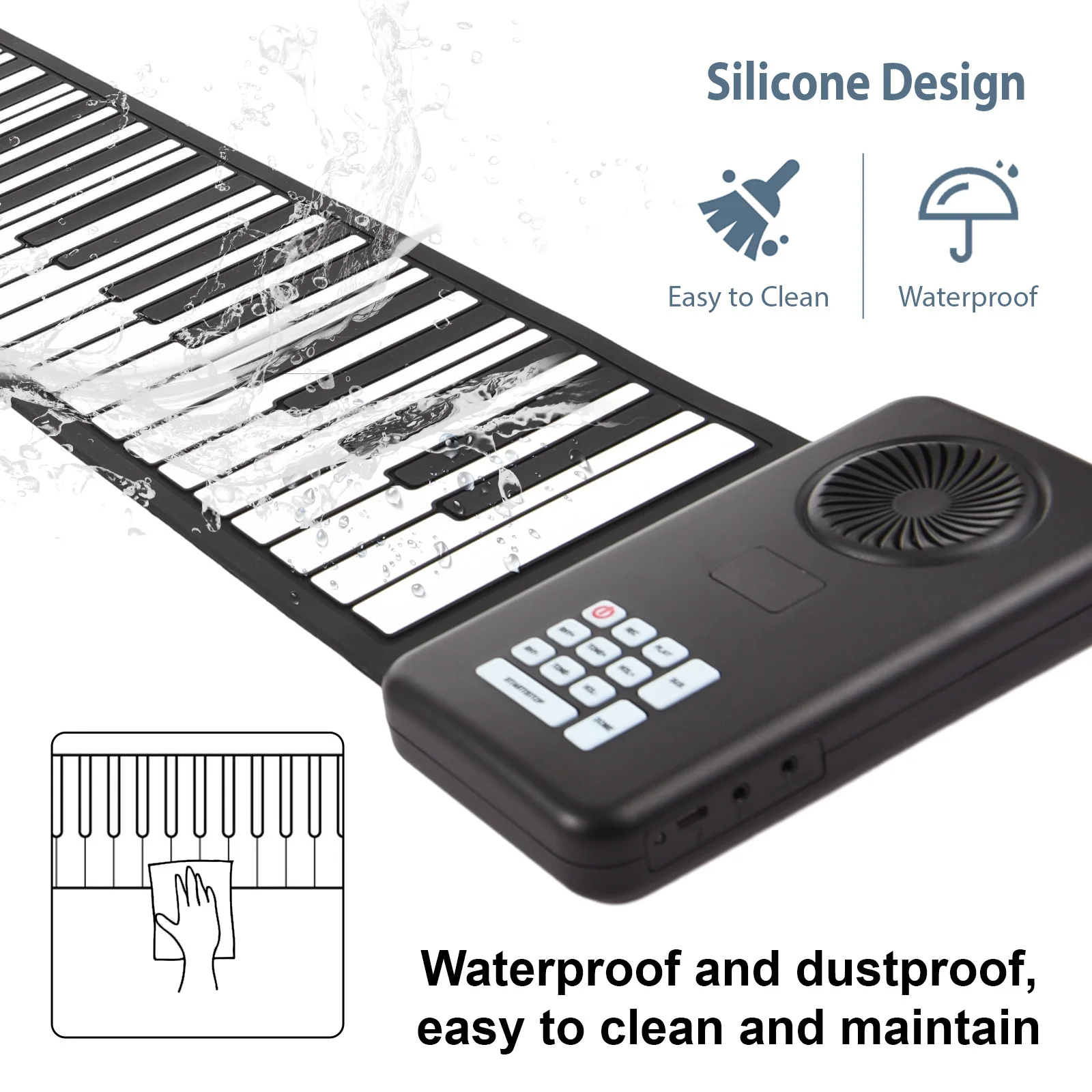 88Key Portable Piano Handroll Electronic Piano Environmental Silicone Foldable Home Practice Professional Electronic
