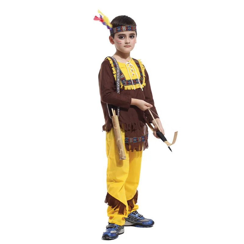 Halloween Cosplay Hunter Costumes Indian Prince Childrens Sets Full-sleeve For Kids