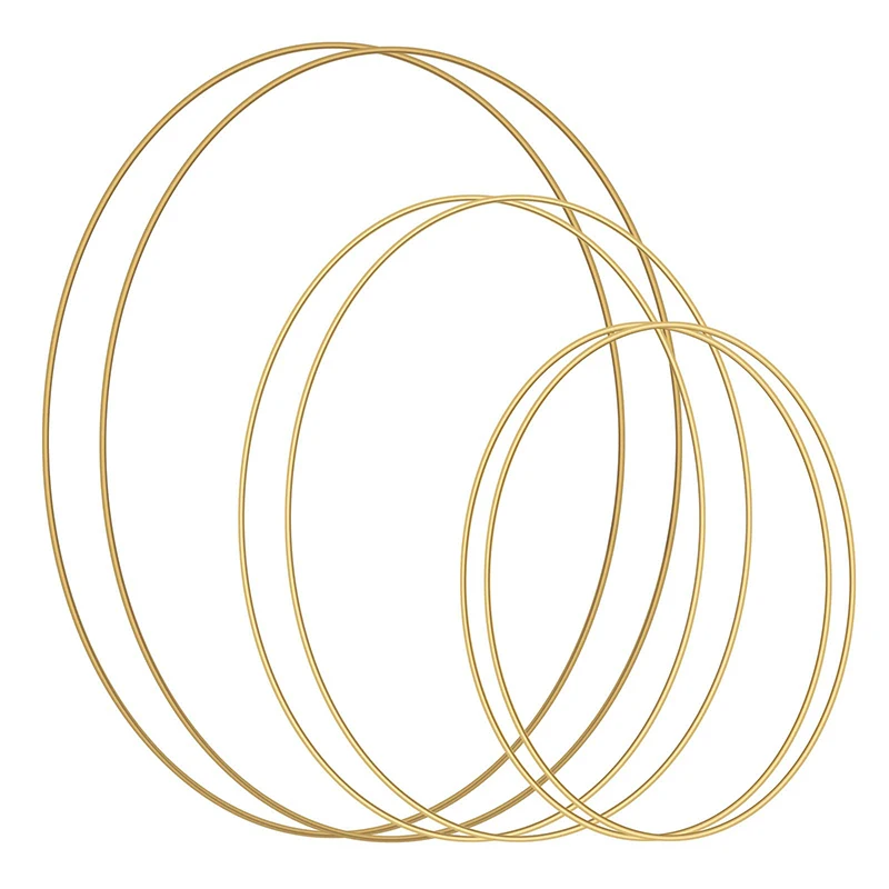 1 Piece Gold Crafts Metal Rings Wire Decoration For Diy Dream Catcher Wind Chimes Wreath Wrapping Technique Floral Art 30cm 3
