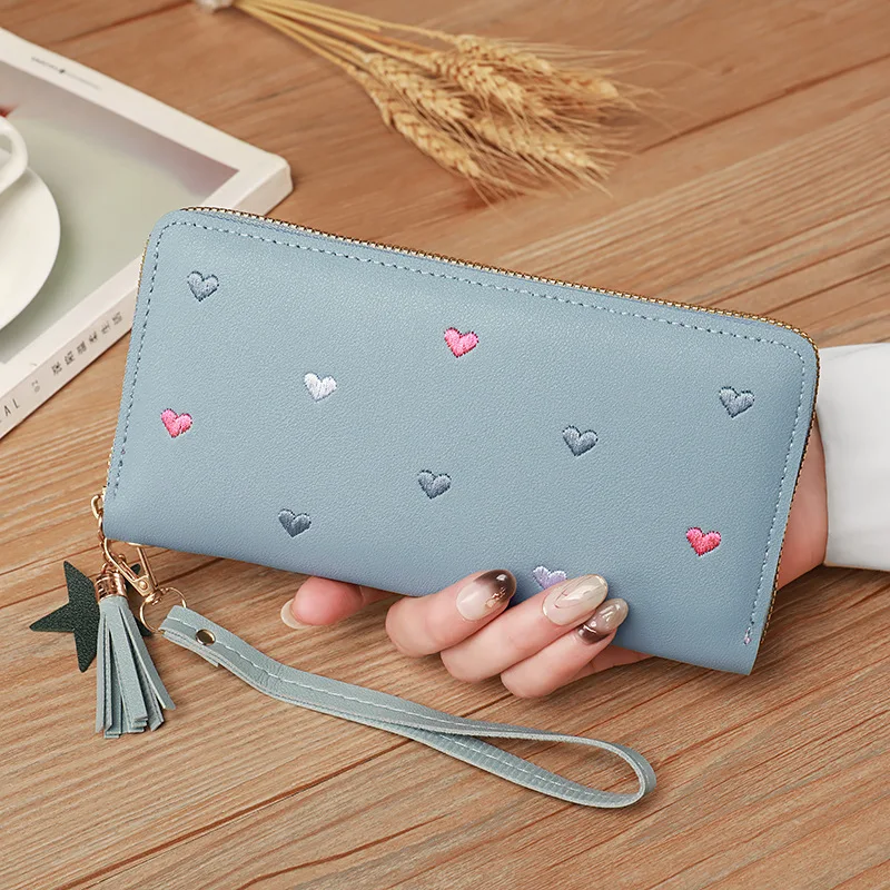 Women Long Wallets Purses Luxury Love Heart Wallets for Ladies Girl Money  Pocket Card Holder Female Wallets Phone Clutch Bag - 4
