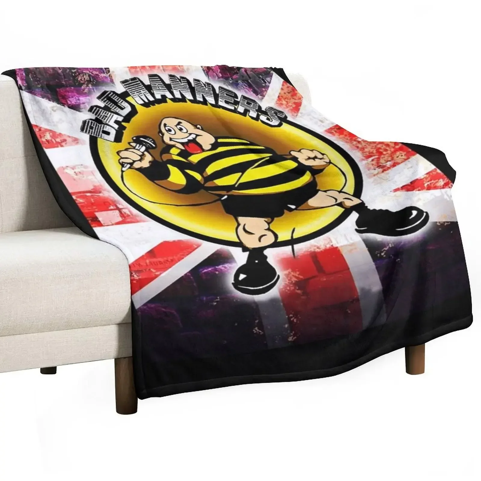 

BAD MANNERS Throw Blanket Furrys Decorative Beds Blankets