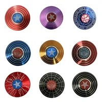 Round Shield Aluminium Fidget Spinner Superhero Fast Bearing Finger Hand Spinner Adult Stress Relief Toy Anti Stress Fidget Toys 1