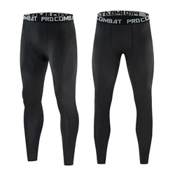 Men's Running Leggings Compression Tight Quick-Drying Sports Trousers Basketball Training Gym Fitness Long Pants