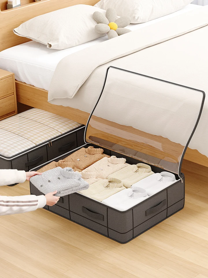 Set 6 contenitori sottol letto, grande capacità, per vestiti, coperte, cuscini, pieghevoli, organizzazione camera da letto | Leroy Merlin