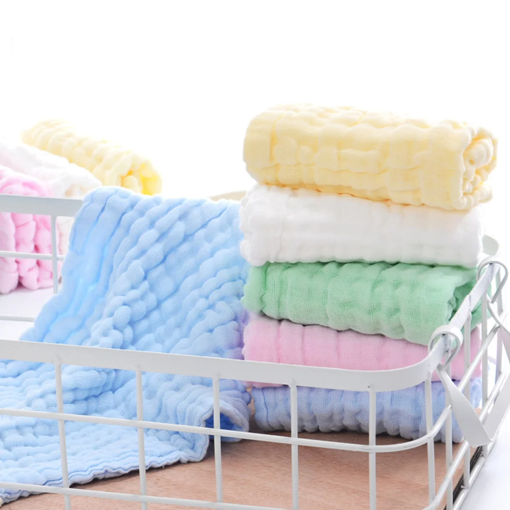 

5 Pcs Foam Cotton Bib Baby Muslin Washcloths Towels Essentials Burp Must Haves Wrinkle Newborn