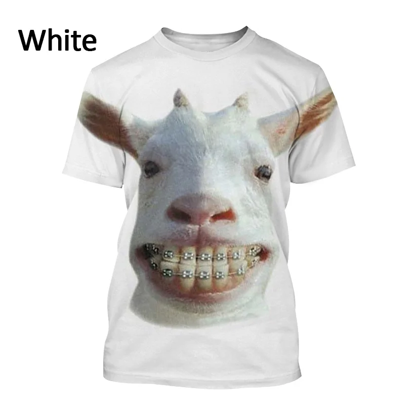 

2023 New Funny Animal Goat Men's T-shirts Women's 3d Printing T-shirt Casual Round Neck Short-sleeved Street Style T-shirt Tops