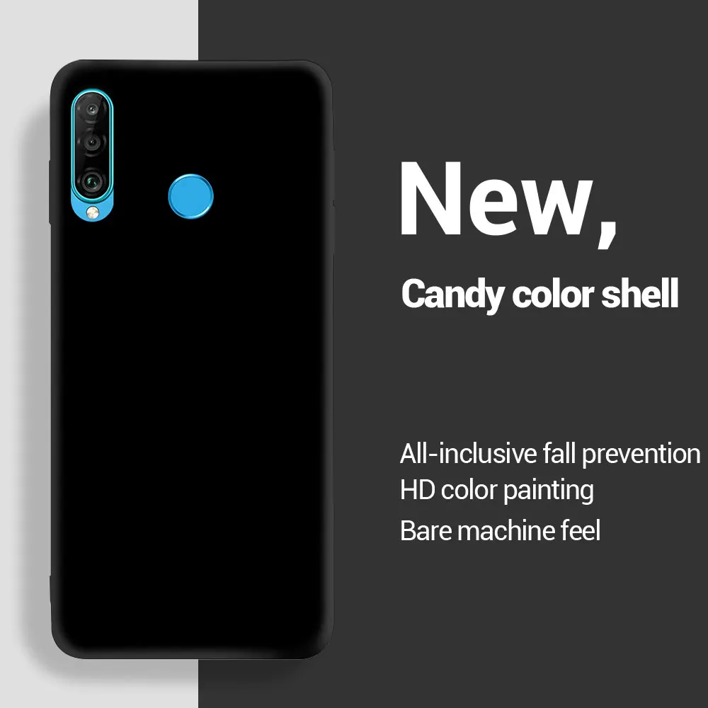 Liquid Soft Silicone TPU Protective Back Cover - Enhanced Grip and Shock Absorption for Huawei P30 Lite and Nova 4e