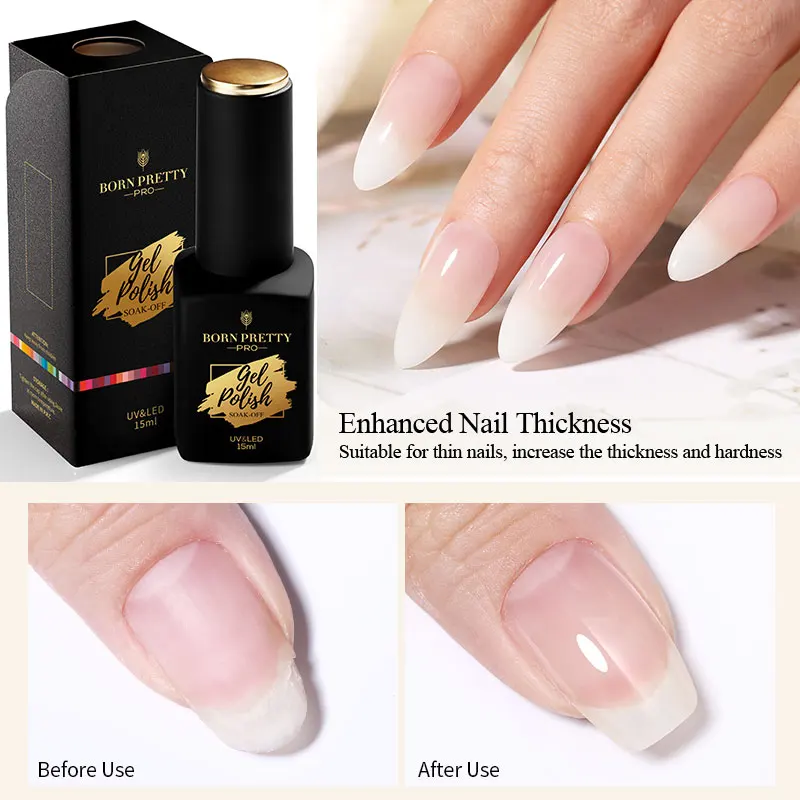 BORN PRETTY Pro 15ml Reinforcement Gel Nail Polish Self Leveling Nail Strengthen Base Top Coat Soak Off Nail Art Function Gel 3