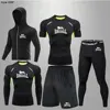 Men Clothing Sportswear Gym Fitness Compression Suits Running Set Sport Outdoor Jogging Quick Dry Tight 5-Piece Rashguard 4