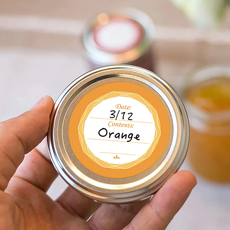 Spice Label Stickers Round Can Labels Stickers For Cans Jar Lids Colorful Self-Adhesive Waterproof Removable Date Label