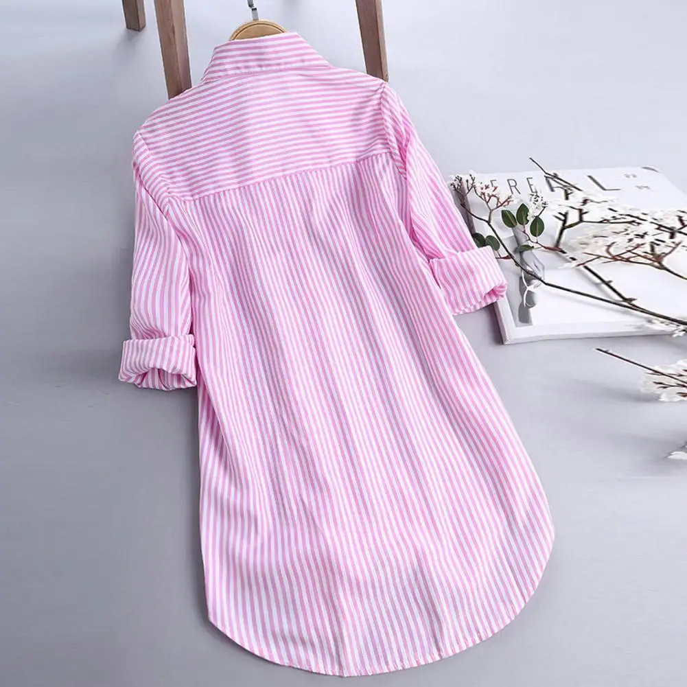

Stylish Women Top Turn-down Collar M to 4XL Women Blouse Loose Fit Casual Ladies Blouse Top