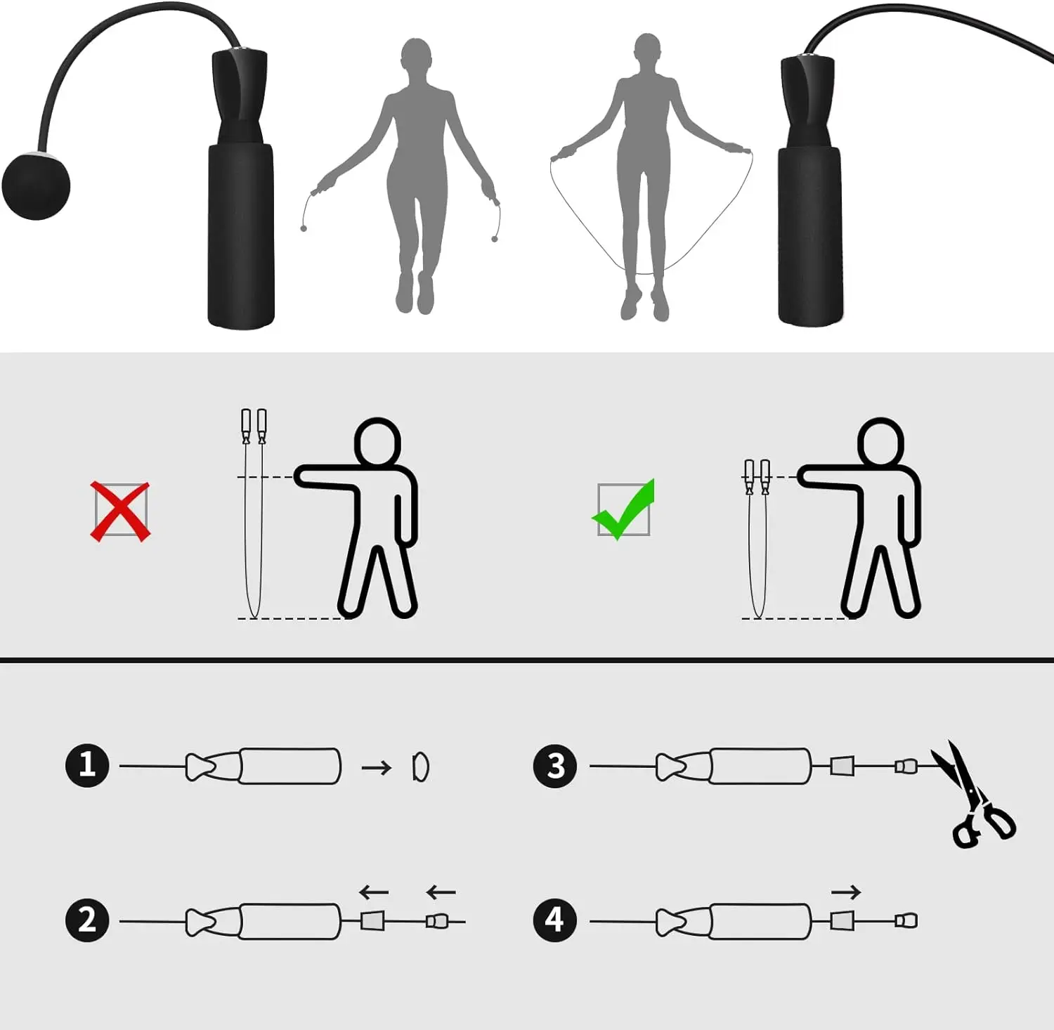 1pc Heavy Cordless Skipping Rope, Fitness Jump Rope With Big Ball, Suitable For Household Indoor Sports, Fat Burning 6