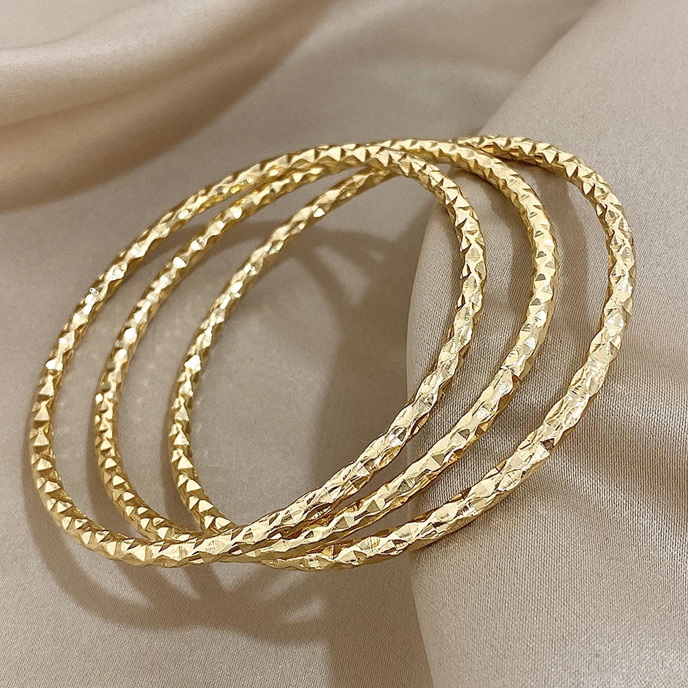 Simple Spiral Pattern Circle Bracelets Bangle for Women Cuff Wristband Stackable Waterproof Jewelry Gifts 3Pcs/Set,bangle bracelet