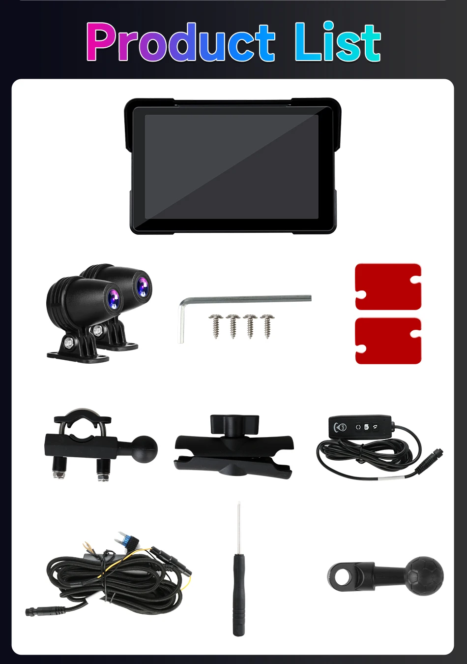 7 zoll Carplay Motorrad GPS Navigation 2K Moto DVR Drahtlose Android Auto Display Bildschirm Tragbare Stick Recorder Moto Monitor – Detail 18