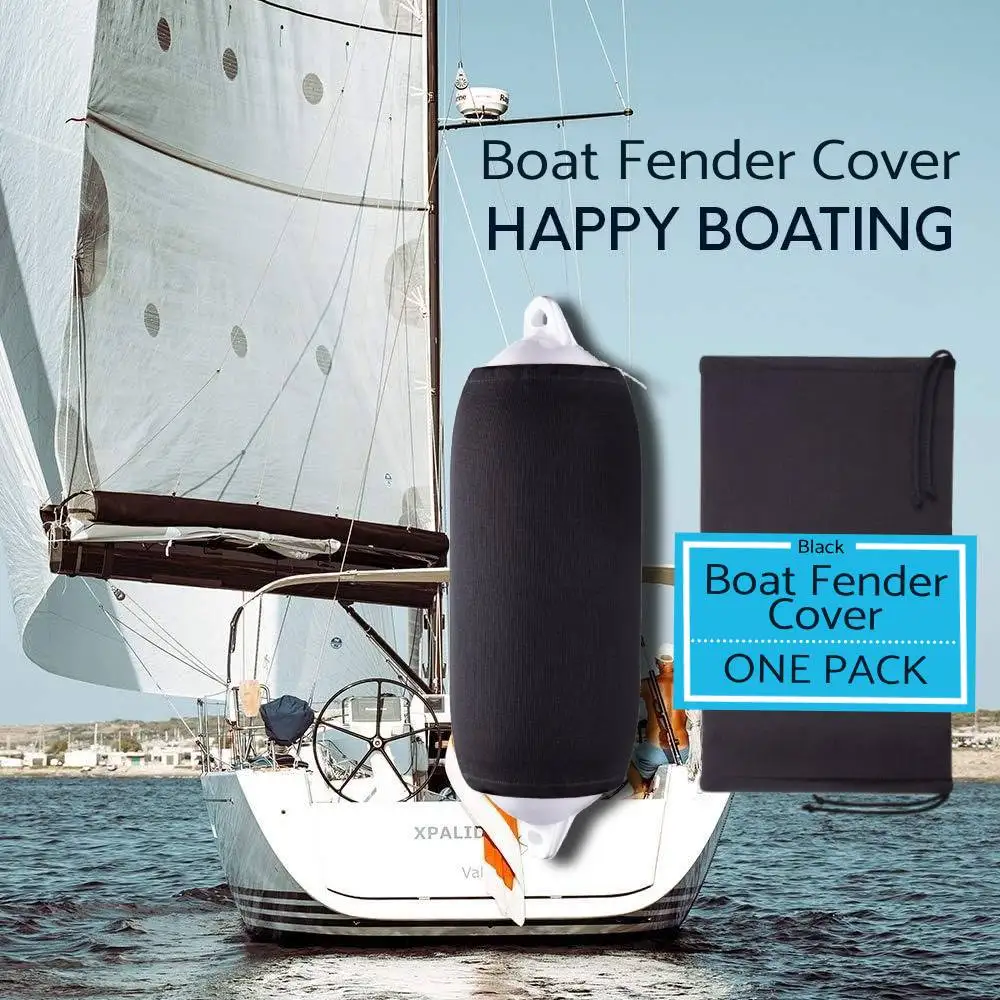 Boat Fender Cover Thickened Touch Ball Sleeve Heavy Duty with Drawstring Protector for Yacht Mooring Sailing Marine Bumper