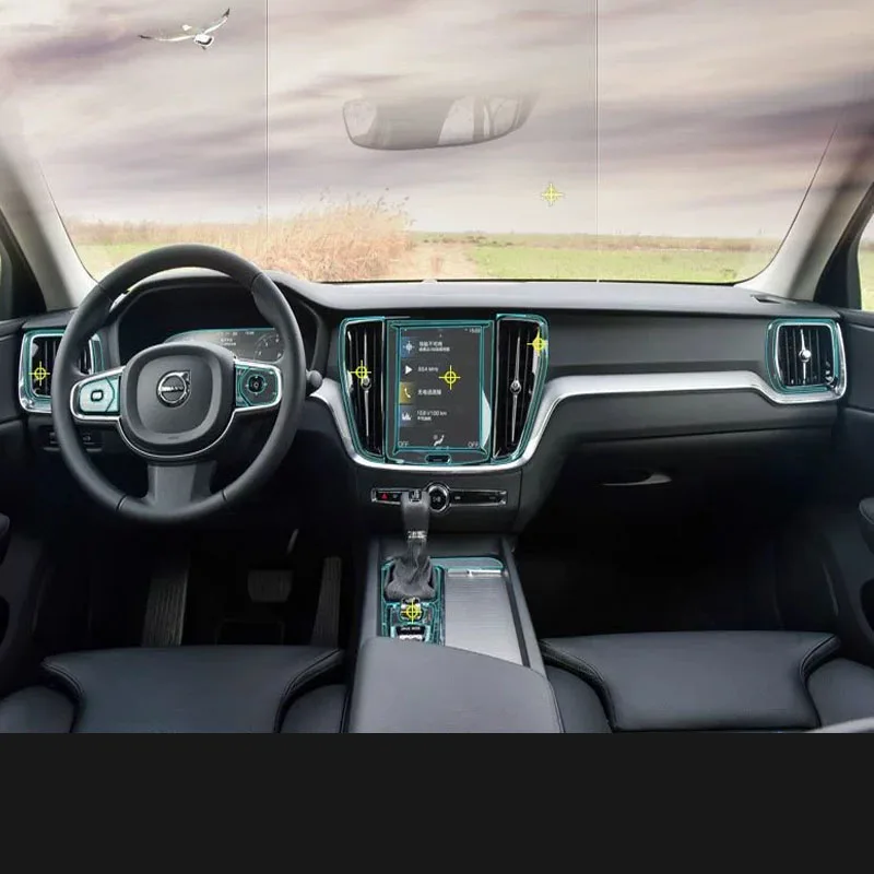 

Для 2020-2023 Volvo S60 центральное управление навигацией на рулевом колесе автомобильная пленка аксессуары для интерьера ТПУ Прозрачная защитная пленка