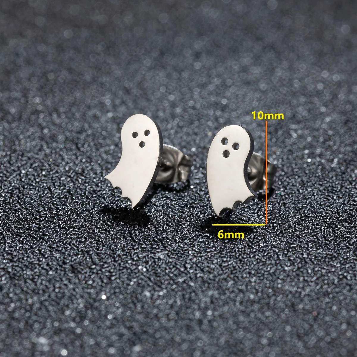 Halloween-Ohrringe, Kürbis, Geist, Fledermaus, Spinnenmuster, Gothic-Stil, Edelstahl-Ohrring für Damen und Herren, Modeschmuck, Geschenk – Detail 2