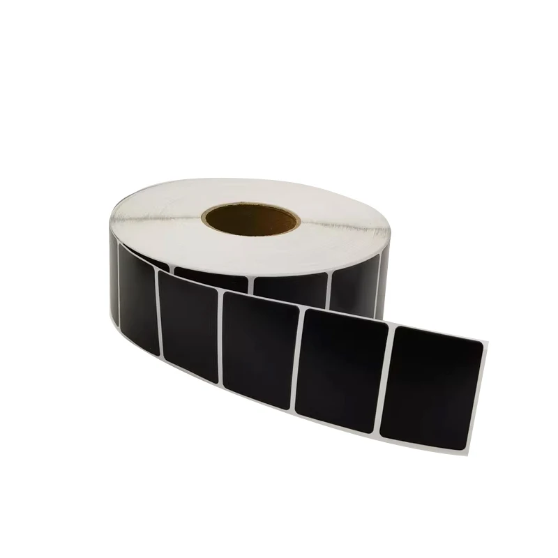 Synthetic Paper Waterproof Black PP Sticker 30 40 50 60 70 80 90 100mm Vinyl Thermal Transfer Carbon Printer Label For Foil/UV